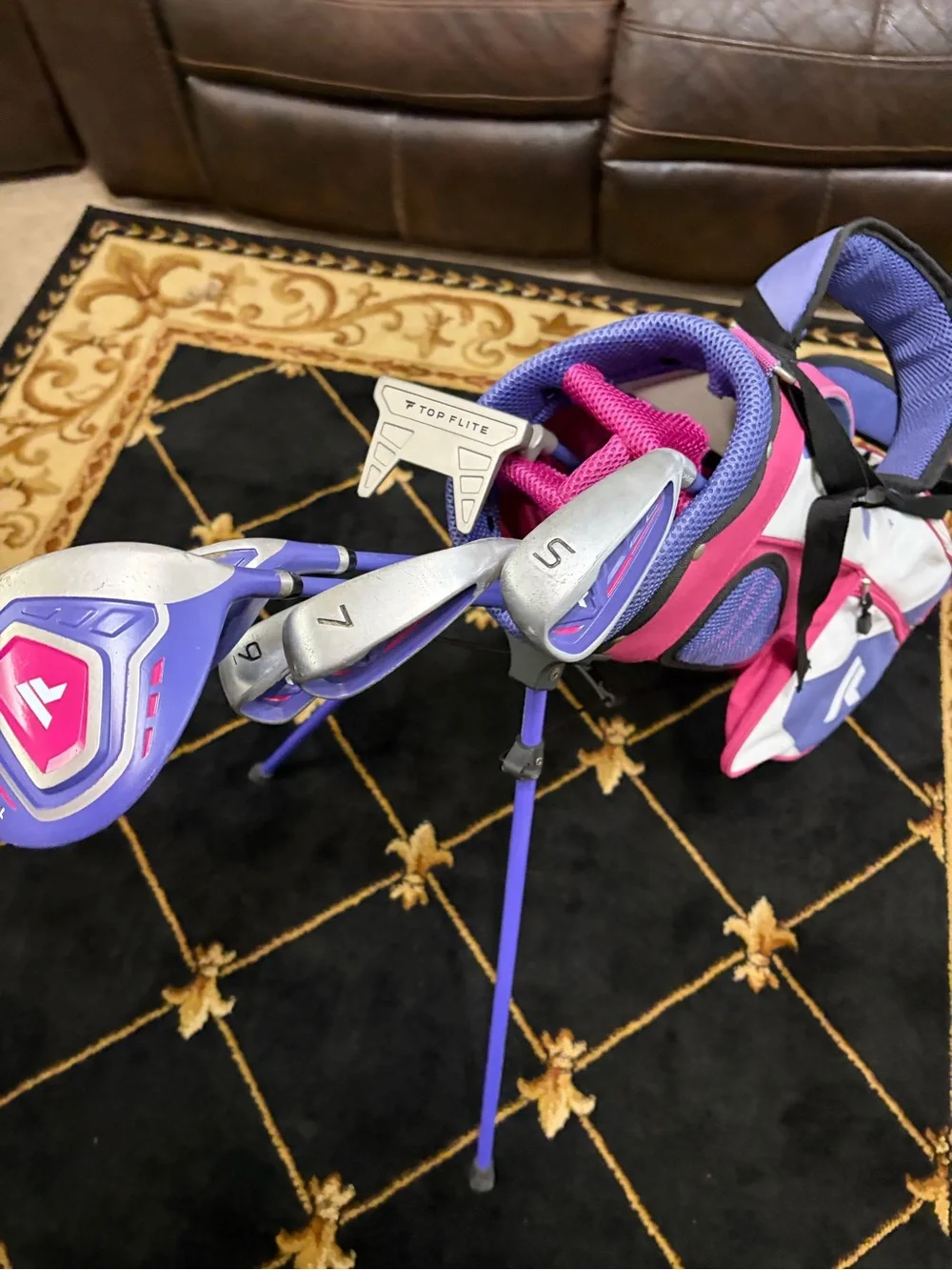 Youth Golf Bag and Club Set in Pink and Purple
